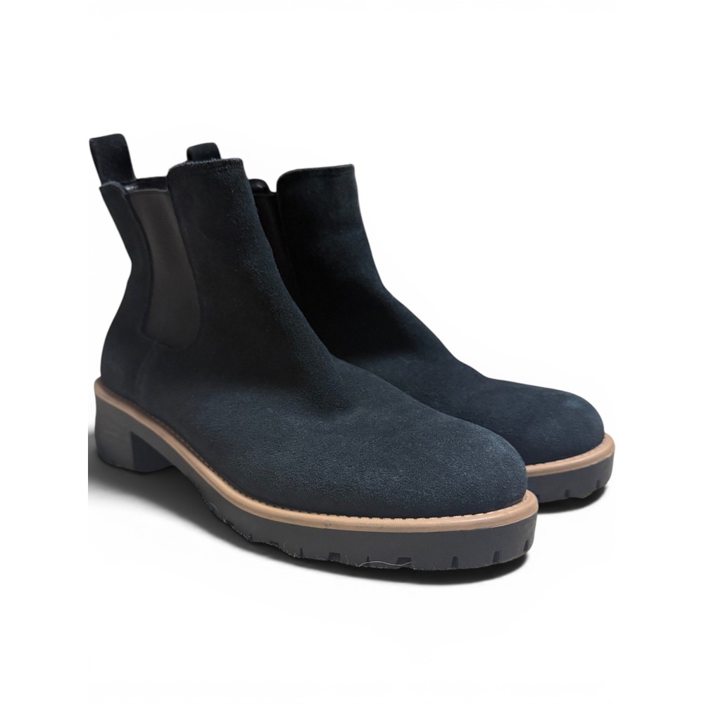 NWOT Blondo Matilda Waterproof Black Suede Chelsea Lug Sole Boots 9M Women's - Picture 1 of 8